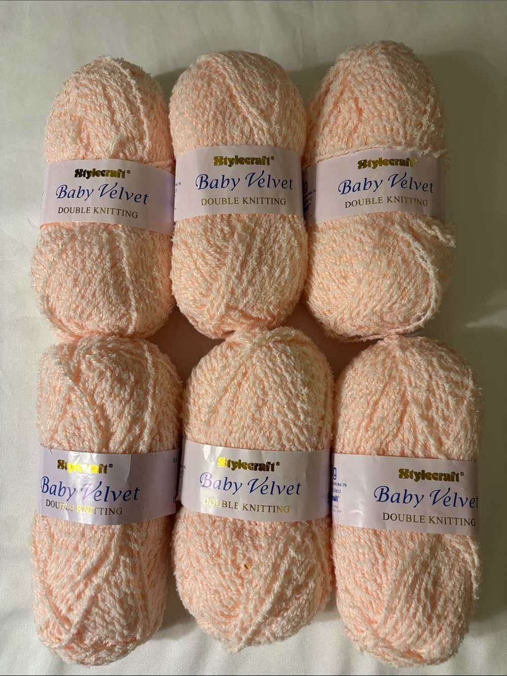 6-Stylecraft Baby Velvet Double Knitting Yarn - Pink, 50g Made in Scotland NWT
